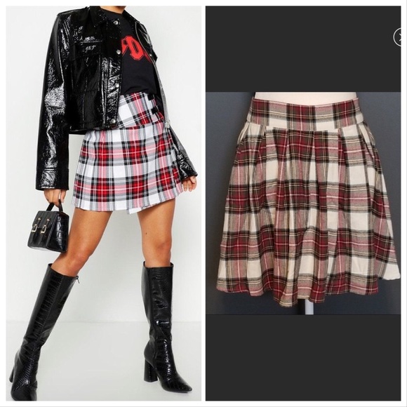 🍂🍁 Fall Dolls Kill Inspired Freestyle Revolution Tartan Plaid Skirt Sz Jr L - Picture 1 of 2